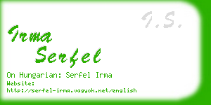 irma serfel business card